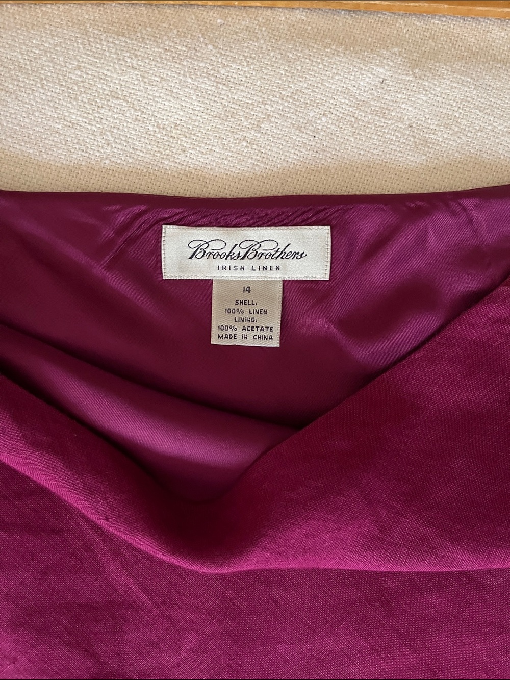 Brooks Brothers Deep Magenta A-Line Midi Skirt - Picture 3 of 9
